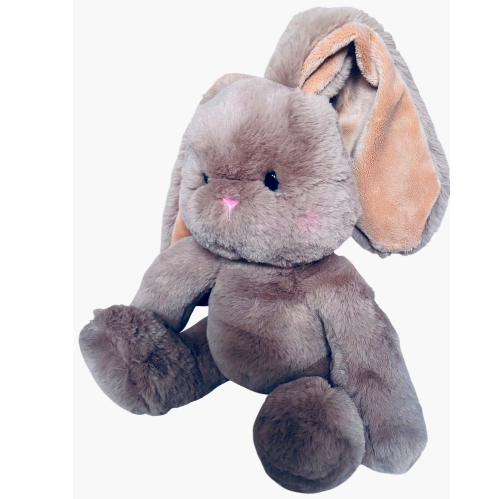 Aurora Brown Bunny Rabbit Plush 10" Floppy Ears Pink Nose White Tail Soft Toy - Picture 2 of 5